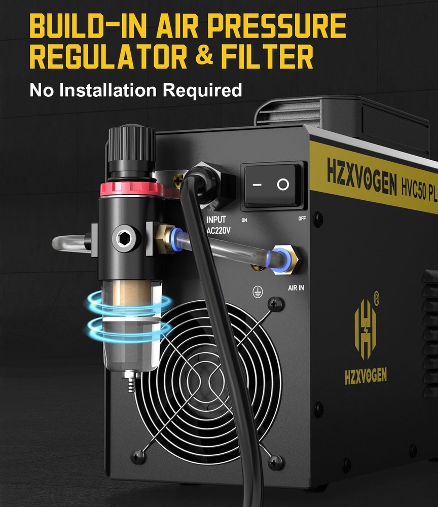 HZXVOGEN HF Pilot Arc Plasma Cutting Machine 110/220V Quick Connect Air Fitting