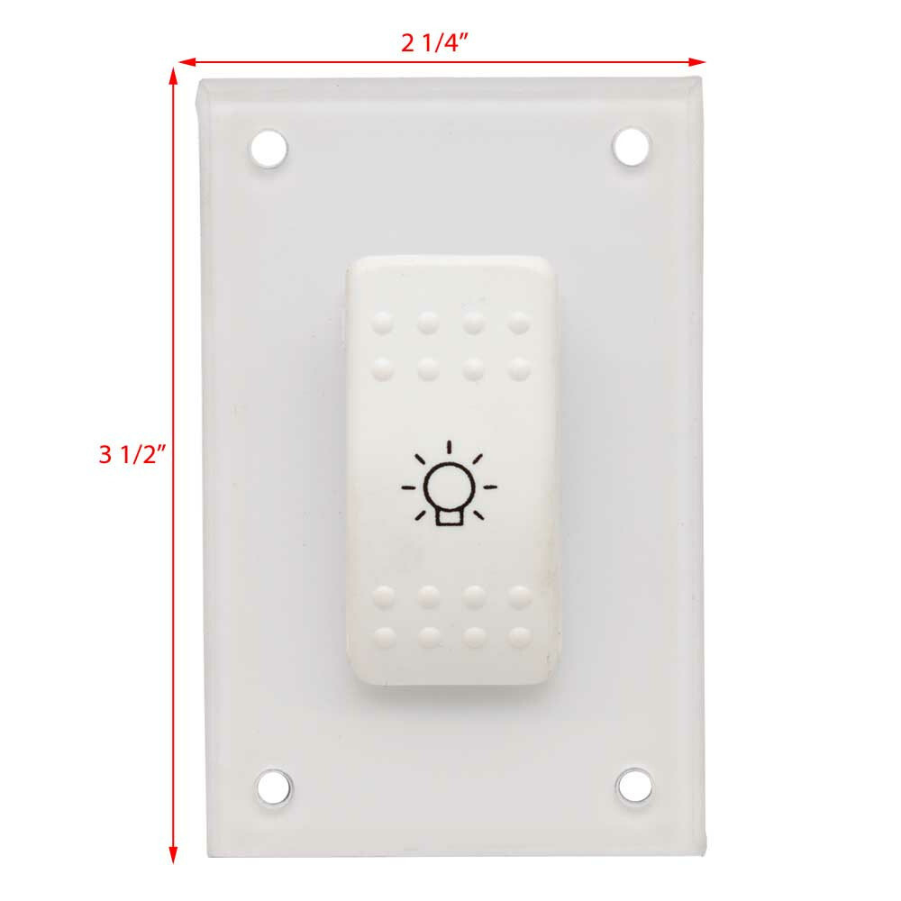 Boat Light Rocker Switch Panel 882278002 | Clear Plastic White