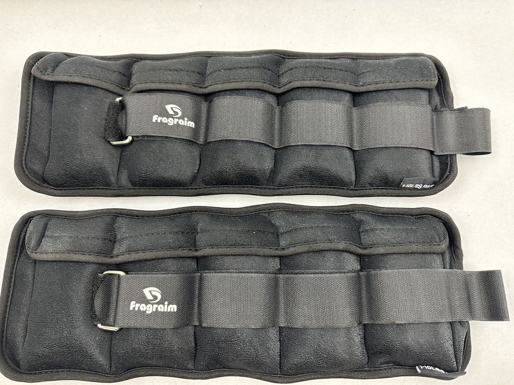 Fragraim Adjustable Ankle Weights 10 lbs pair - 5 per side, Black