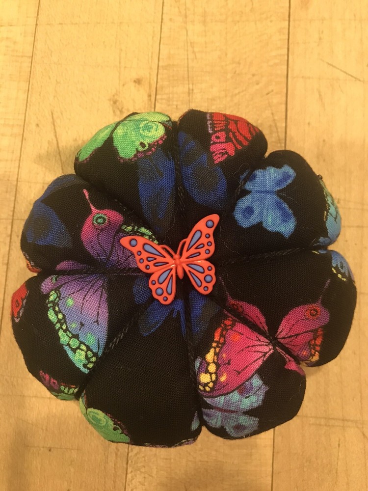 Weighted handmade Pin Cushion.  3 1/2” diameter.
