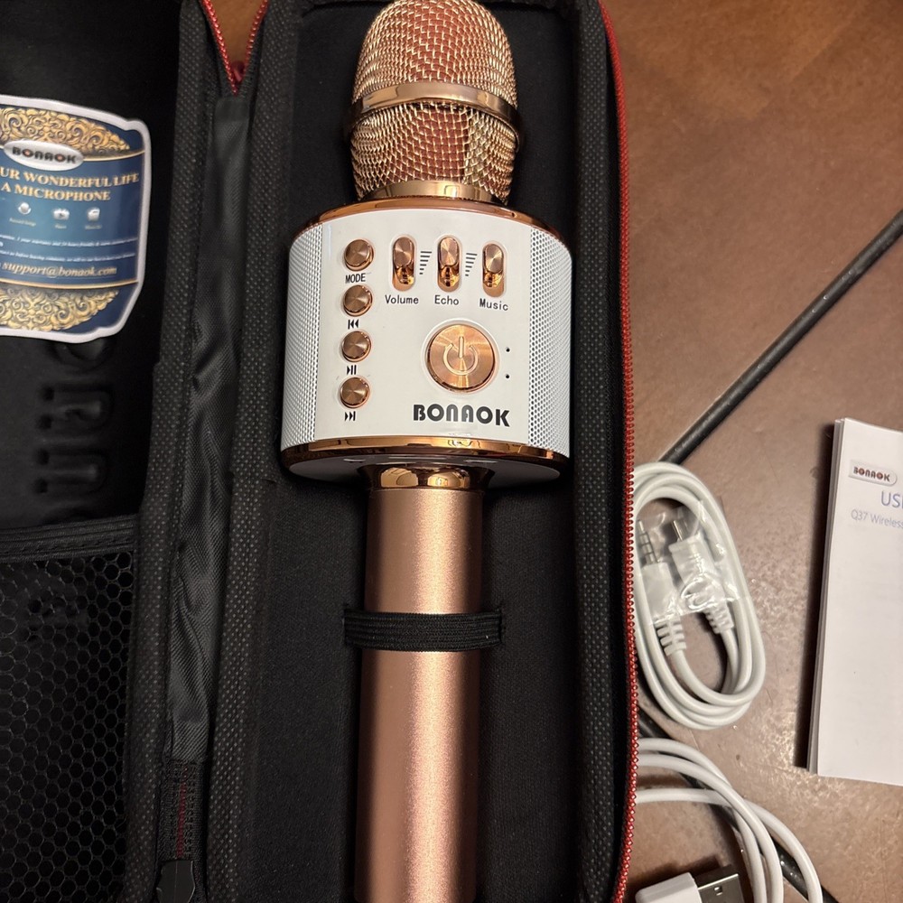 BONAOK Wireless Bluetooth Karaoke Microphone