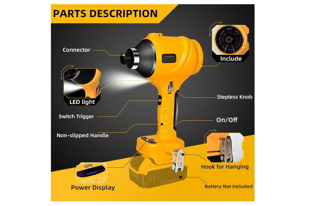 DeWalt 20V Cordless Dust Blower 447MPH Compressed Air Duster (Tool Only)