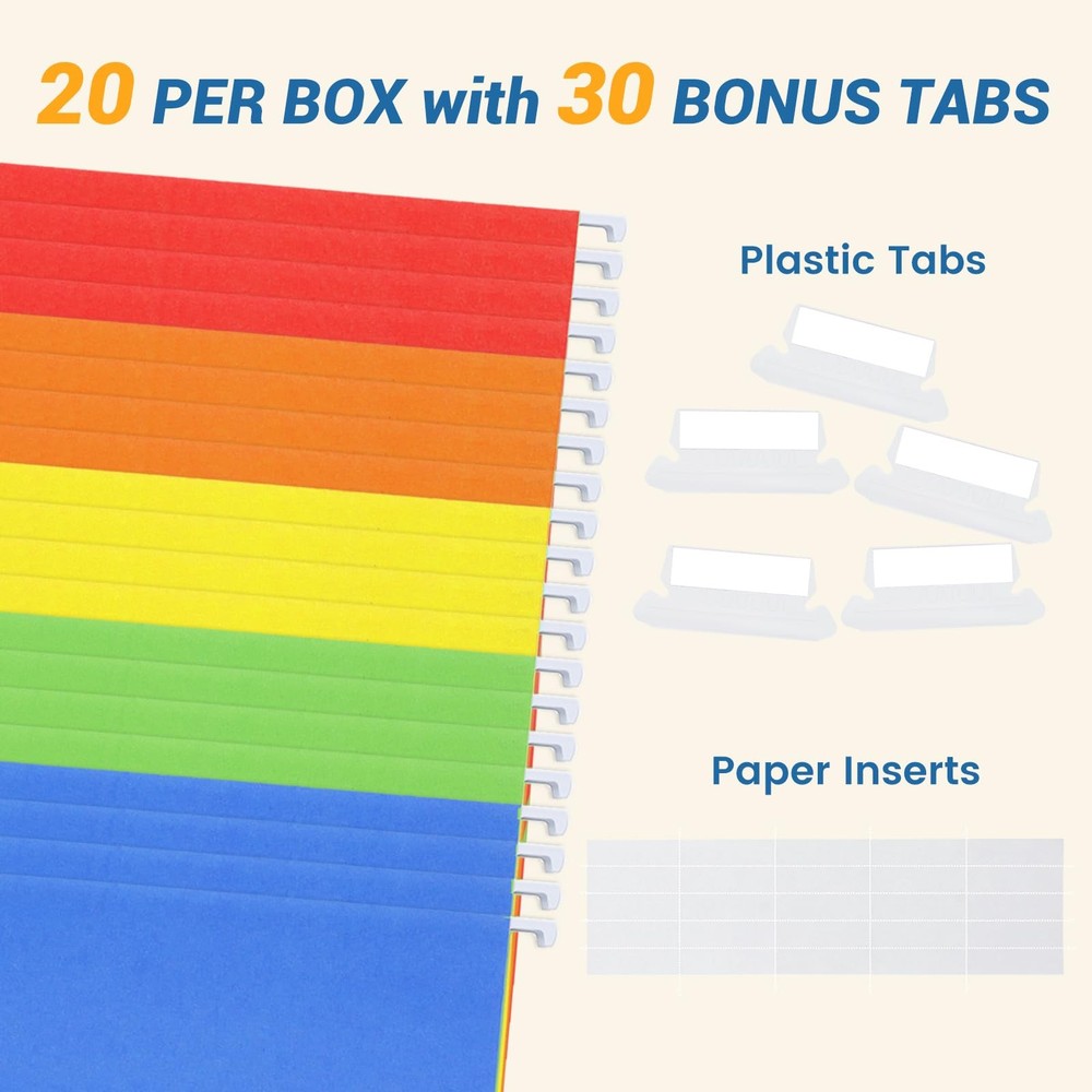 Classification Hanging File Folders with 2 Dividers Letter Size Colored Class...