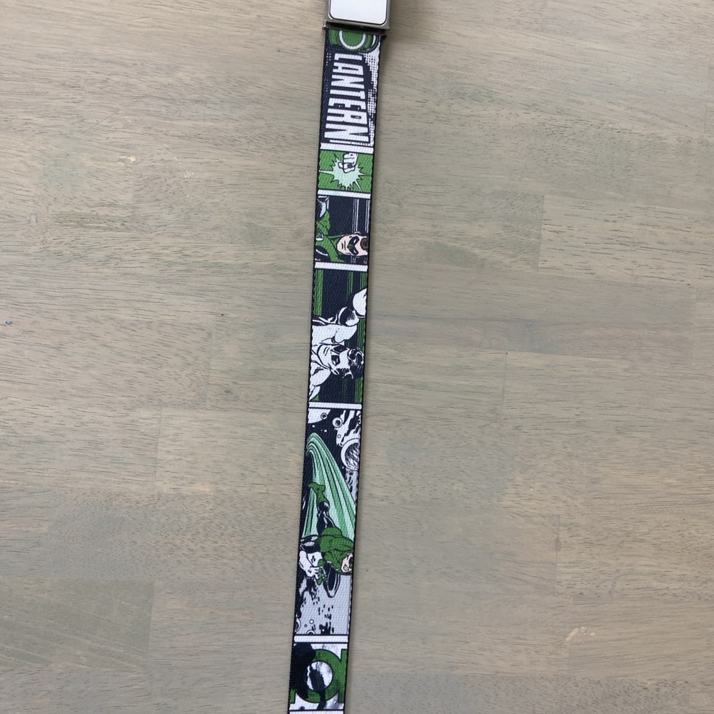 Green Lantern Comic Strip Belt One Size Fits Most DC Comics Black Background