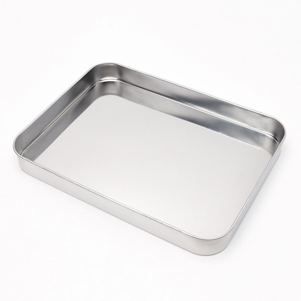 10 Inch Baking Pans for Oven Dish Rice Noodles Rectangular Plate Steaming