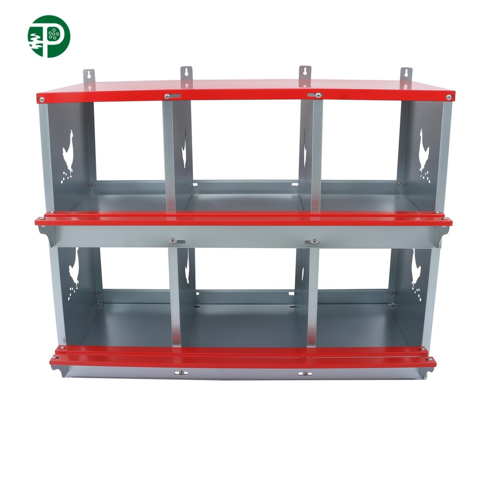 Galvanized Steel 6 Compartment Nesting Boxes for Chickens Chicken Laying Boxes