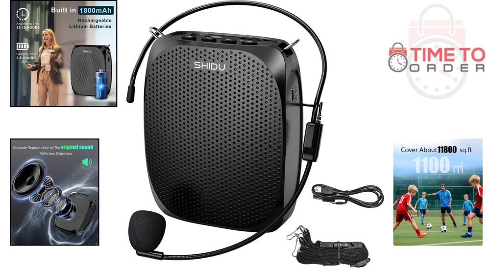 Portable Voice Amplifier Microphone System for Teachers Coaches Singing