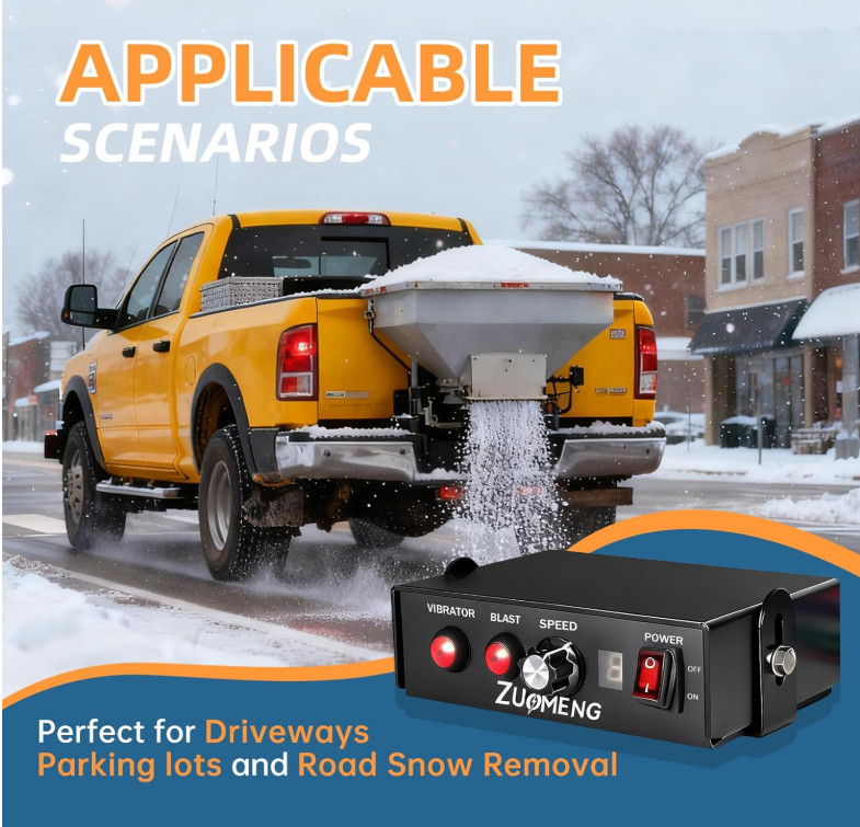 Salt Spreader Speed Controller, 0–9 Speed Levels with Blast Mode, Compatible wit