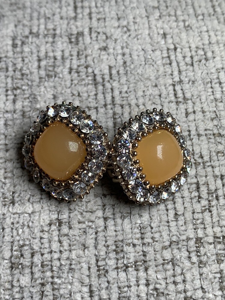 Vintage Statement Clip Ons rhinestones