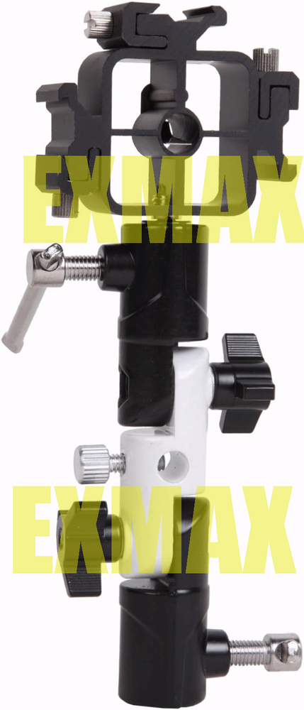 EXMAX Full Aluminum U-Bracket Fixed position in three direction for Camera Flash