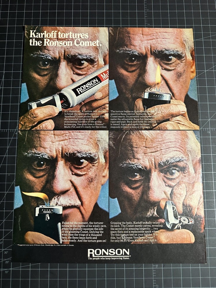 Vintage 1969 Ronson Lighters Original Advertisement