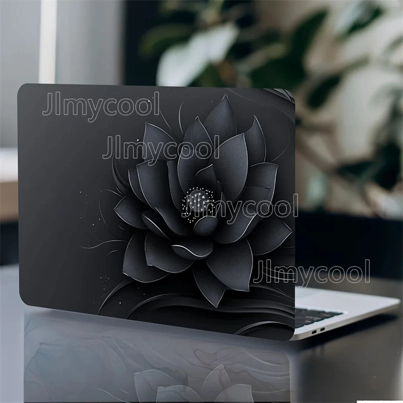 Laptop Shell Black Lotus Sticker 2 Pieces Scratch Resistant Protective Cover