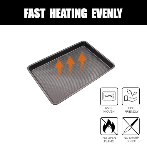 Cookie Sheets for Baking Nonstick,Baking Sheet Pan Cookie Sheet Set 2 Grey