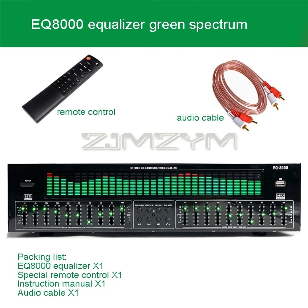 EQ8000 Equalizer – 30-Band Graphic, Bluetooth 5.3, USB Playback, AC220V