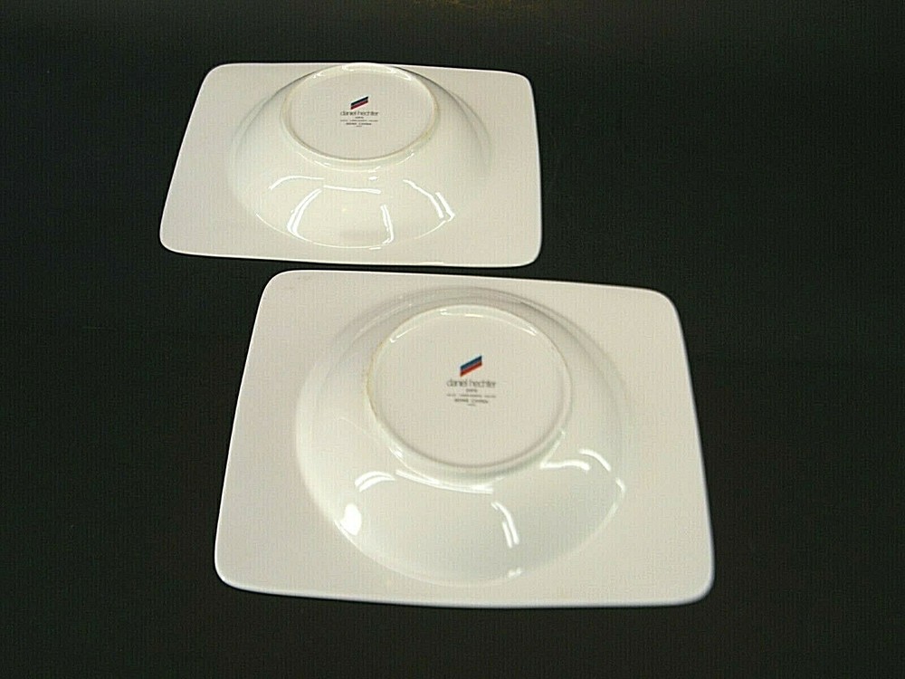 2 Pc DANiEL HECHTER YELLOW COMPLiMENTS MODERNiST RECTANGULAR SOUP CEREAL BOWL
