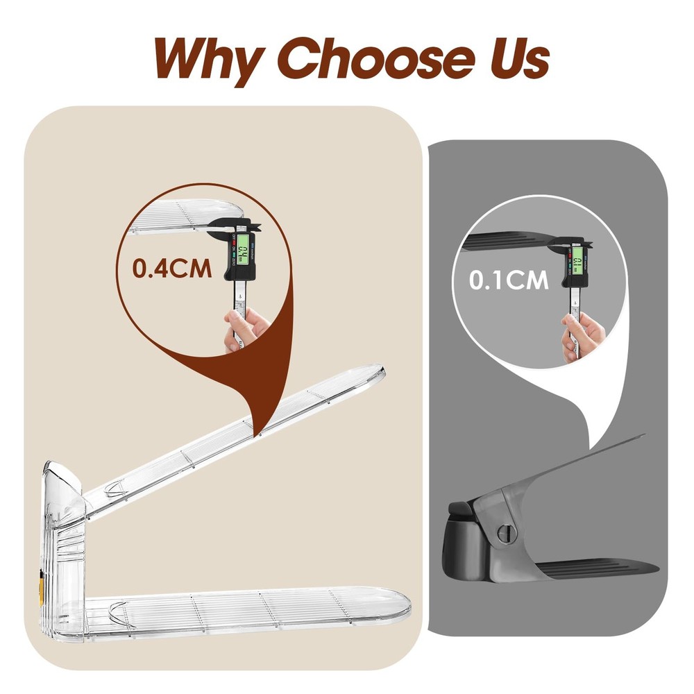 MOVDEET 20 Pack Shoe Slots Organizer,Adjustable Stackers 20 PACK, Clear