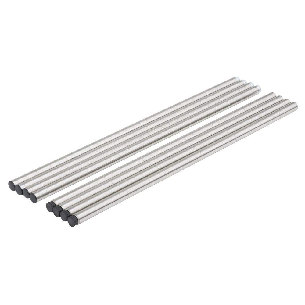 HUBERT® Wire Shelving Soft Silver Post Pack - 63"H
