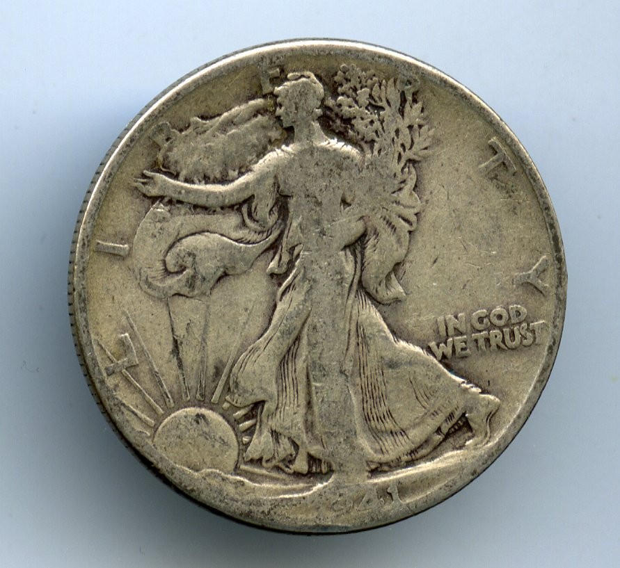 Circulated Walking Liberty Silver Half Dollars - Various Dates, Mintmarks - 6pcs