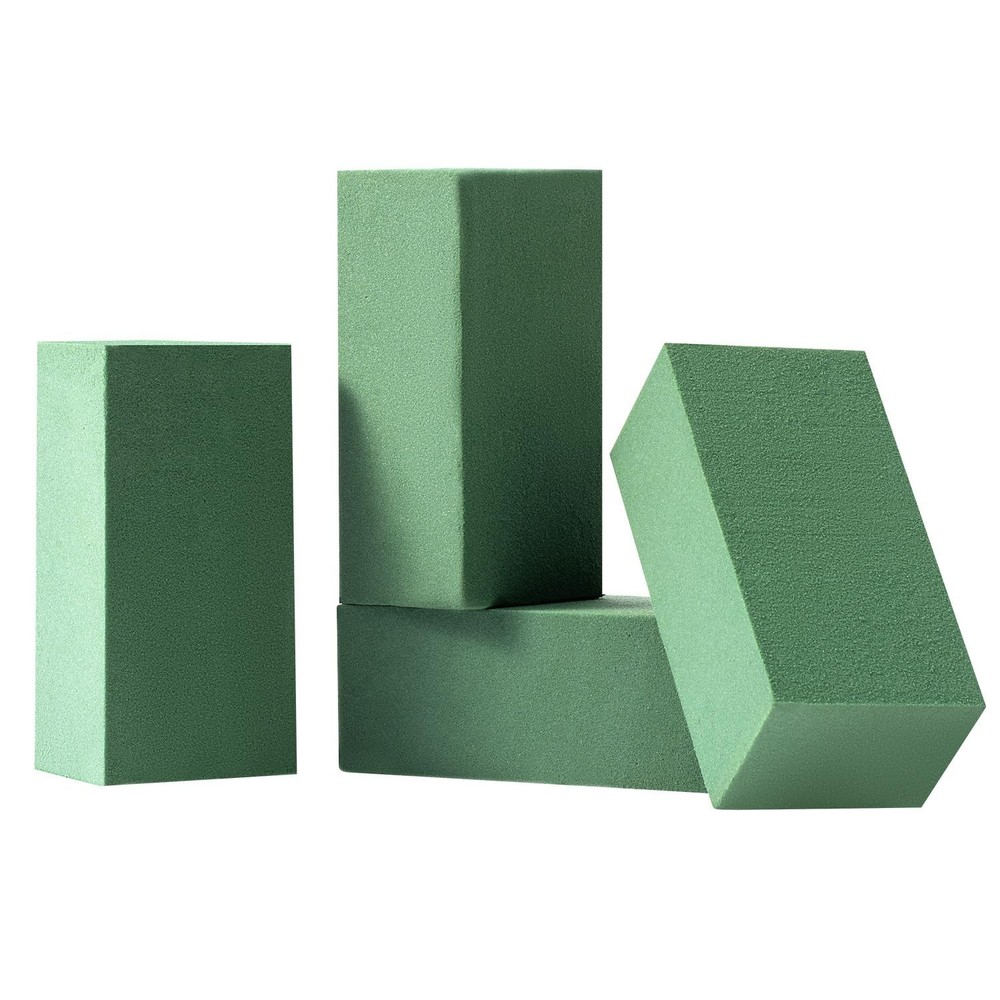 Fresh Flower Foam Bricks 4 Pack Green 6x3x2.5in