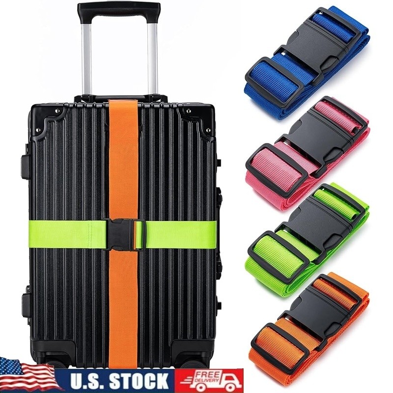 Durable Luggage Straps Adjustable Travel Essentials Secure Baggage 4 Pack New