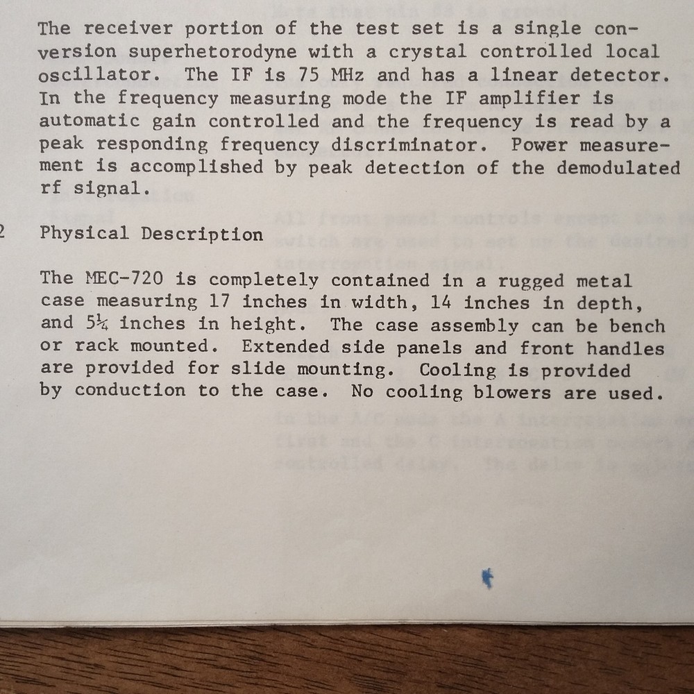 MEC Michel MEC-720A Transponder Test Set Operation Manual