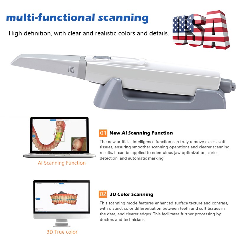Dental Intraoral Scanner Digital Impression 3D Scanner with AI Scanning Function
