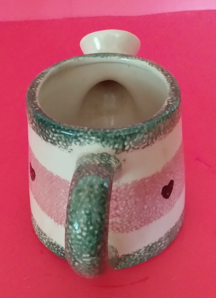Ceramic Green Pink & White Watering Can Planter