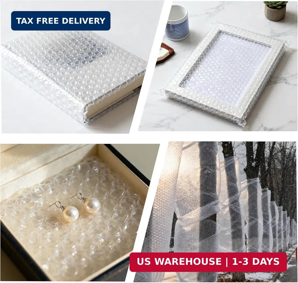 12 inch x 72ft - 2 Pack Total Small Thin Bubble Cushioning Wrap for Extra Protec