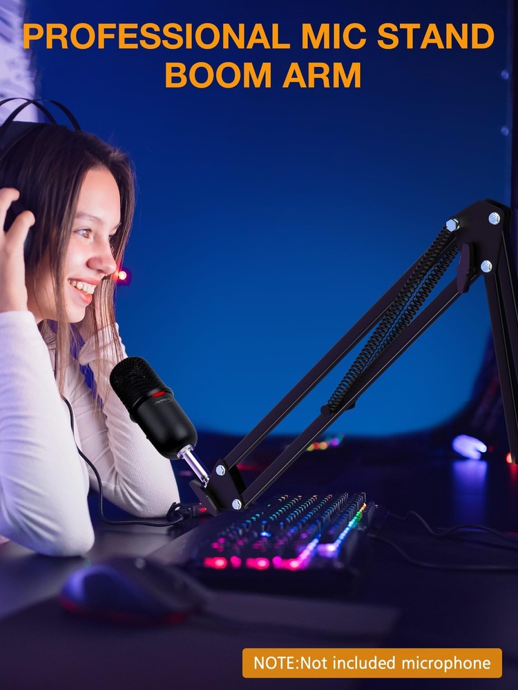 Adjustable Boom Arm for Hyperx Quadcast Microphone, Mic Scissor Stand