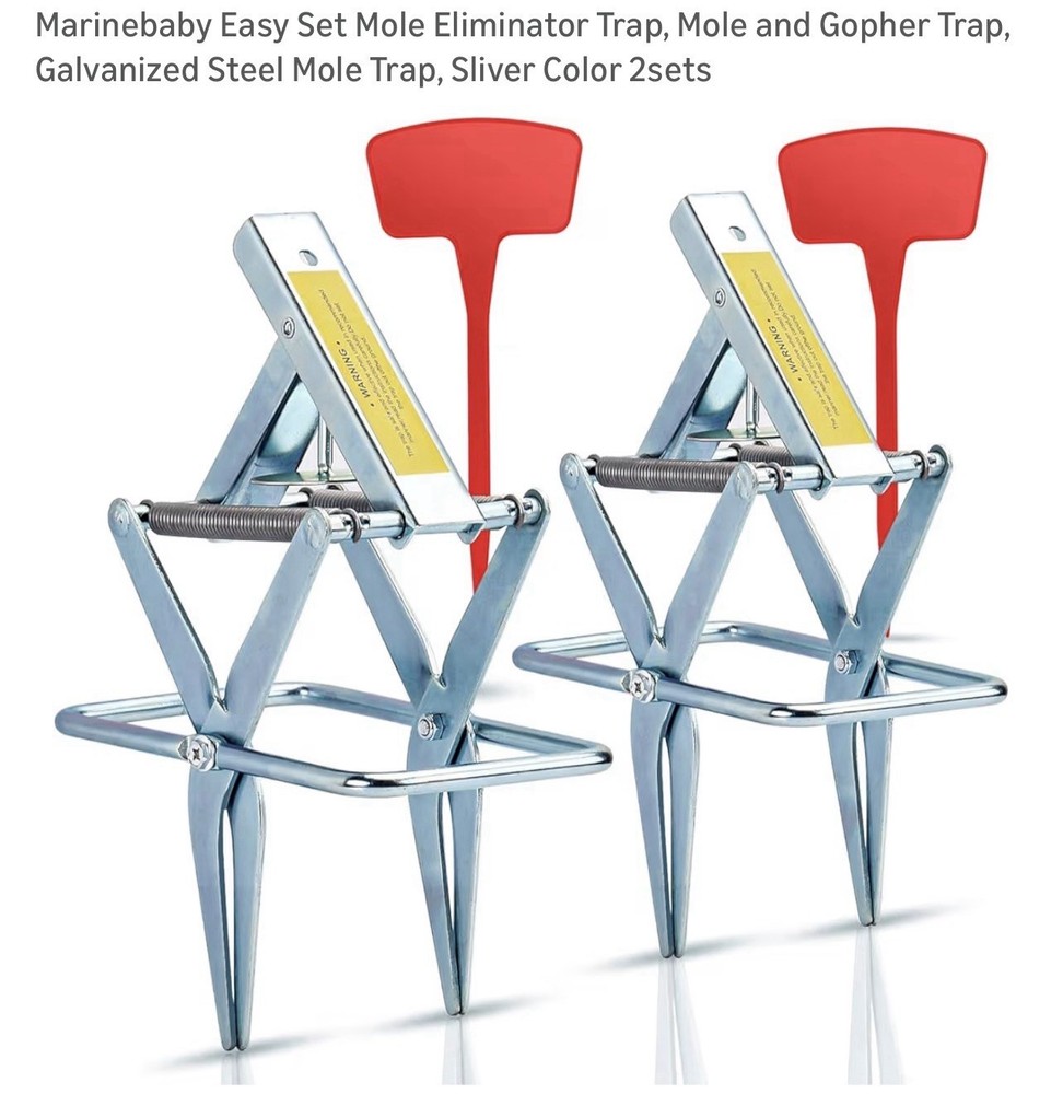 Easy Set Mole Eliminator Trap, Mole and Gopher Trap, Galvanized Steel Mole 2 p..
