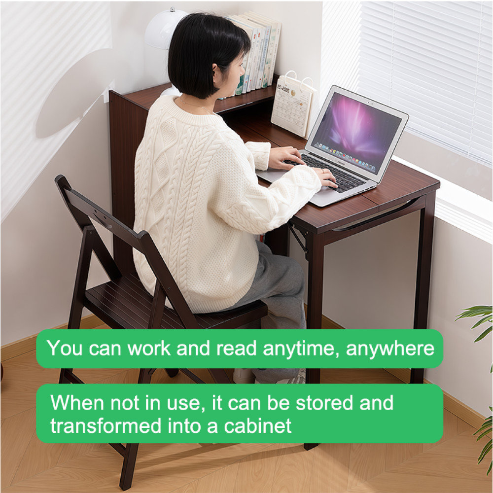 Folding Desk, Space-Saving Computer Desk for Small Spaces, Foldable Study Table