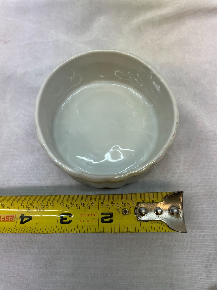 White Pearlescent 3.5in Candy Dish Bowl Ceramic glossy Kitchenware