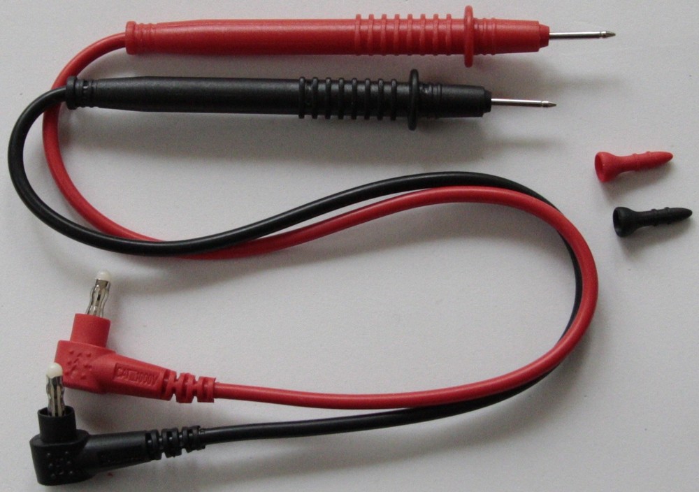 Red + Black Tester Tips/Cables - Category III - 1000V