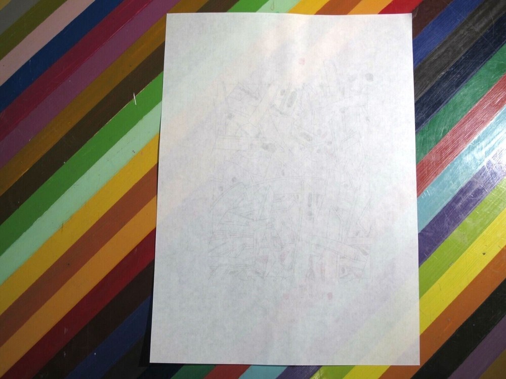 vtg KAWS art show print - working process transparency worksheet color correct.