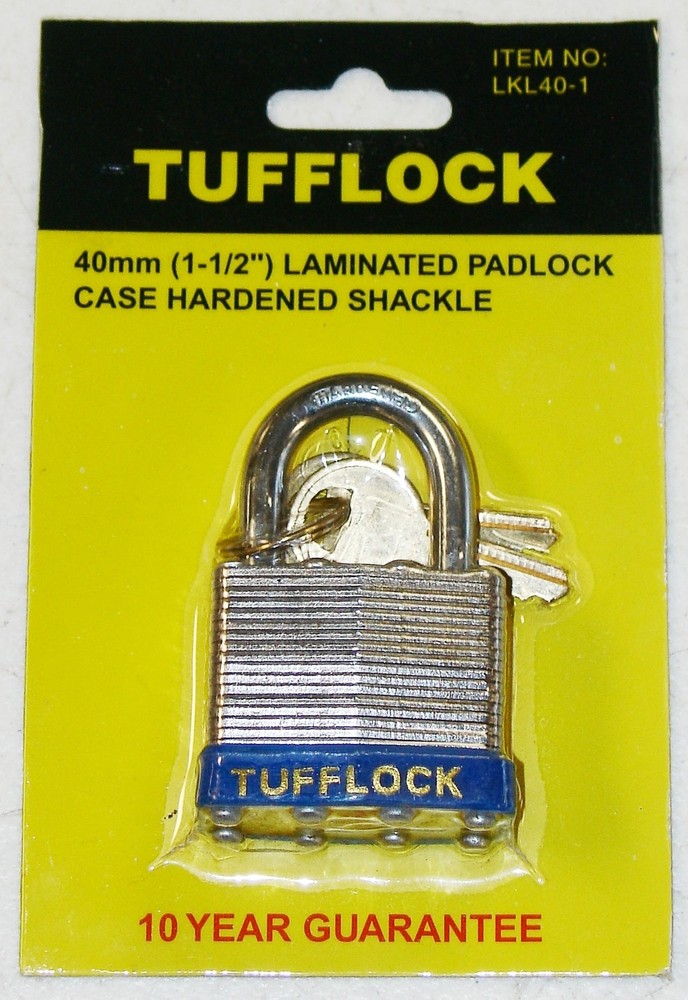 Tufflock 40mm/1.5" Laminated Padlock with Case Hardened Shackle