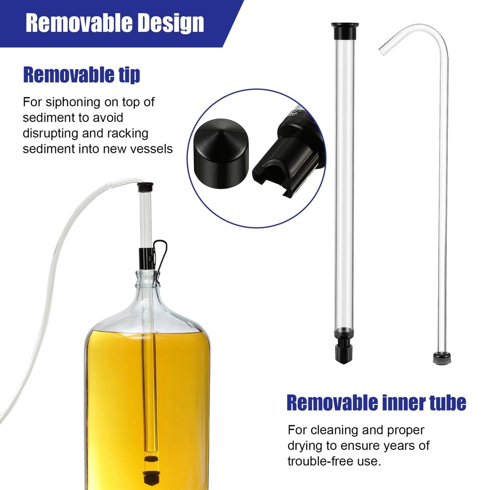 Wine Siphon Kit with Tubing, Bottling Wand, Airlock, and Stopper for Homebrew