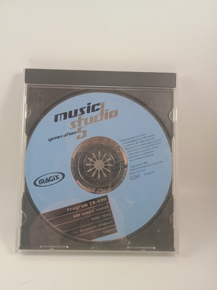 MUSIC STUDIO Generation 5 Software CD Disc By MAGIX Vintage Y2K Techno 2000