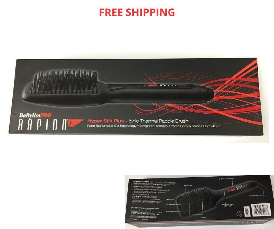 Babyliss PRO Rapido Hyper Stik Plus - Ionic Thermal Paddle Brush NEW BOX