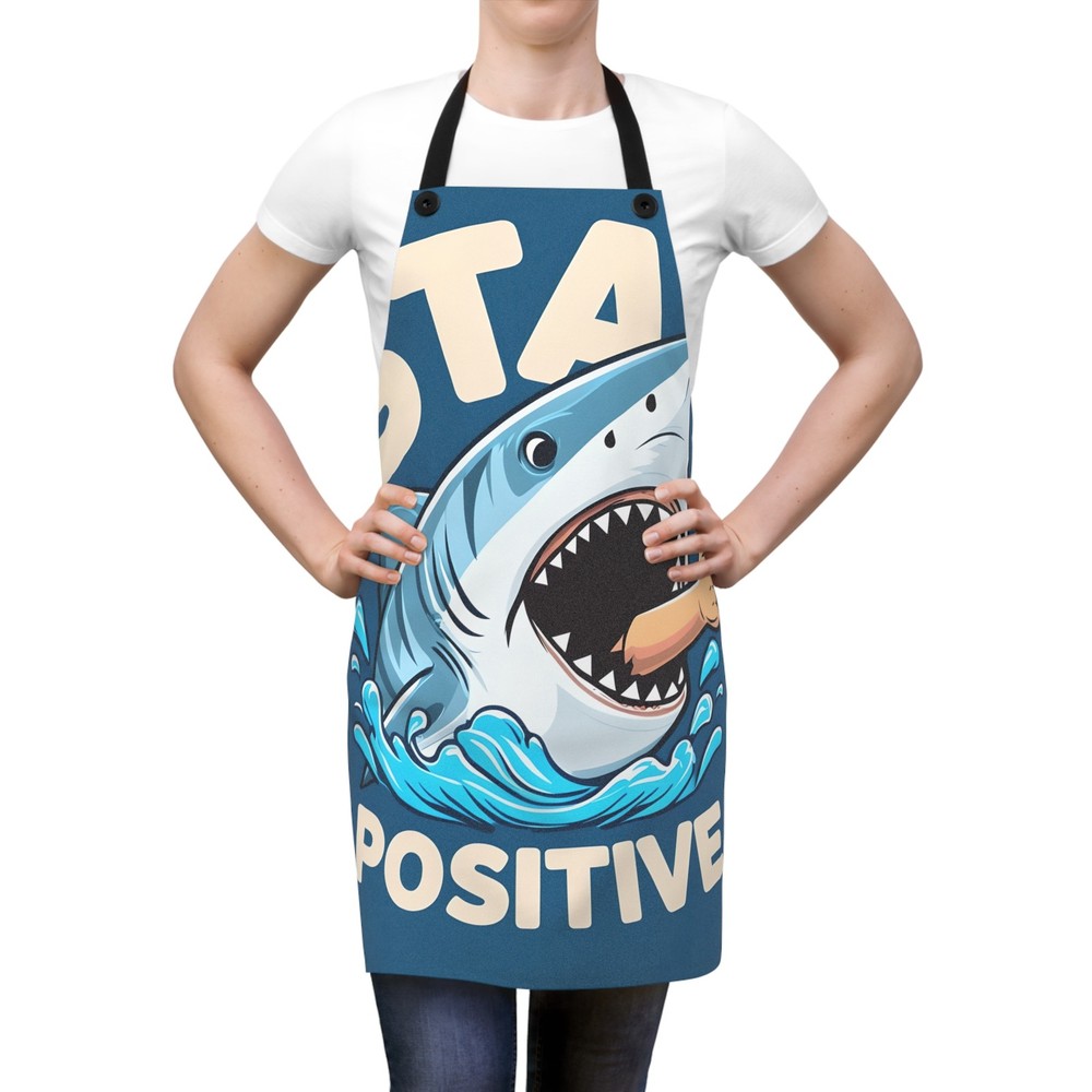 Shark Theme (Stay Positive) Apron