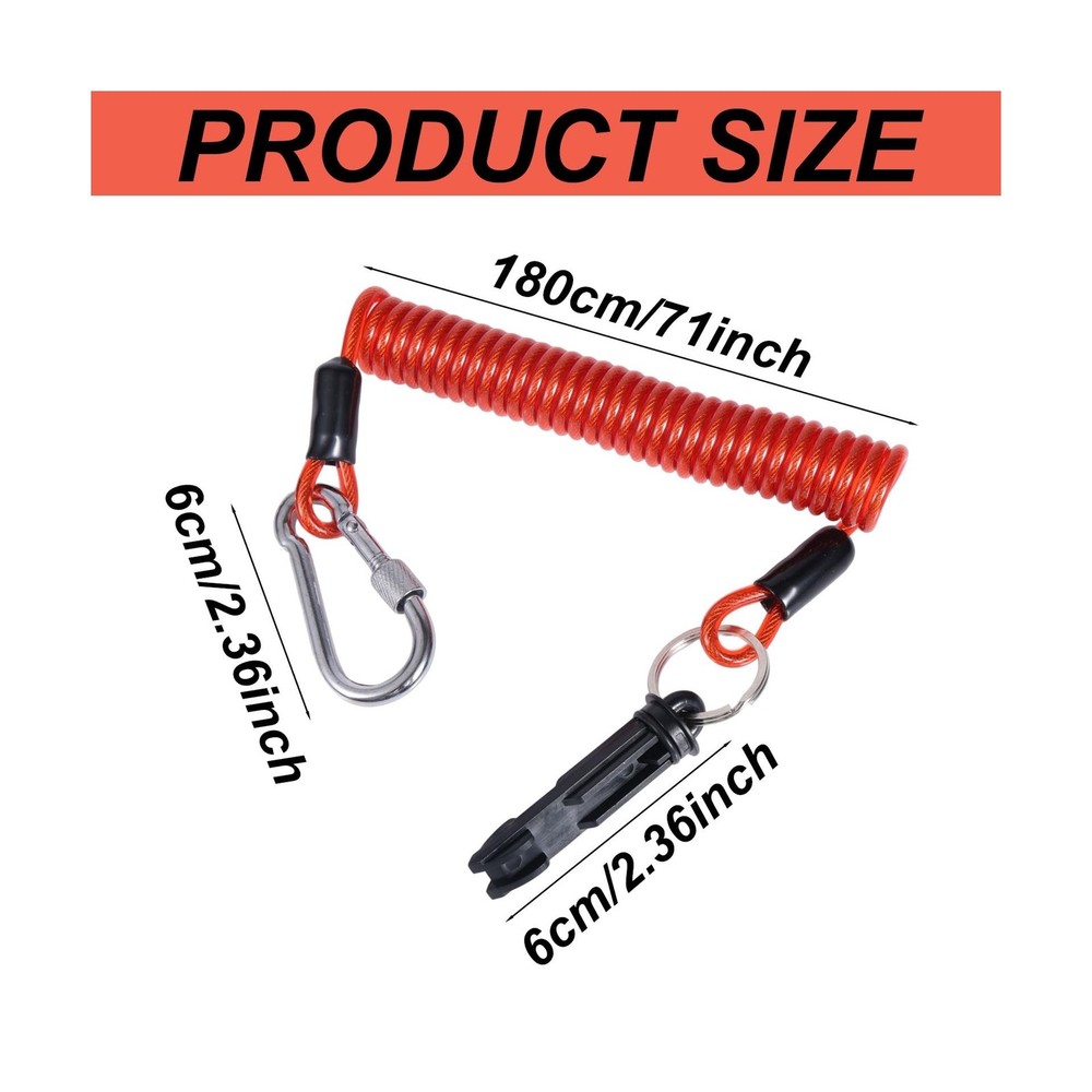 BOXOB Spring Breakaway Coiled Cable Strap, Trailer Brake Away Cable Emergency...