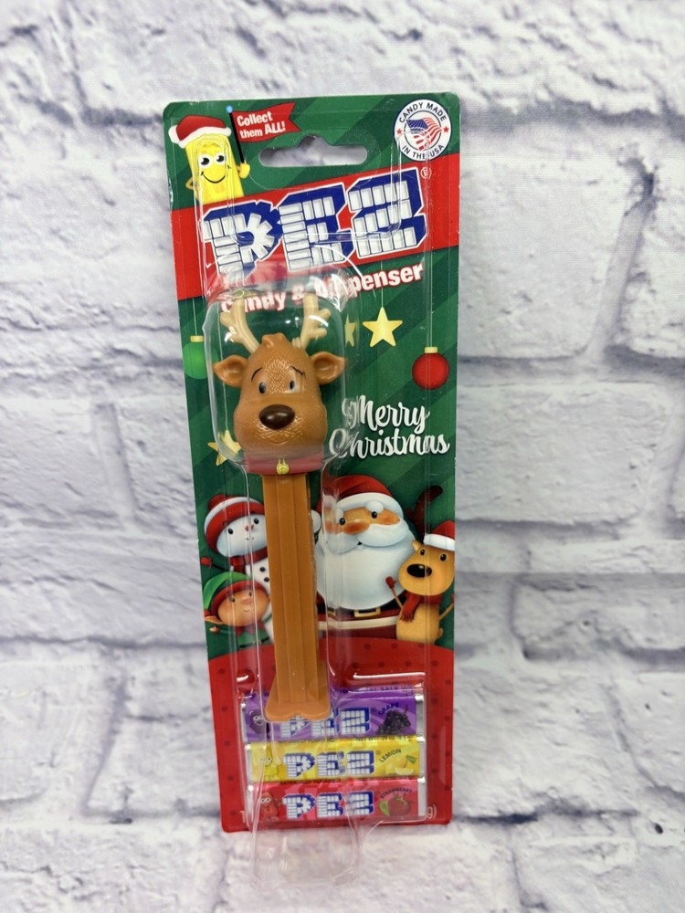 PEZ Christmas Candy Dispenser REINDEER - New With Candy (x