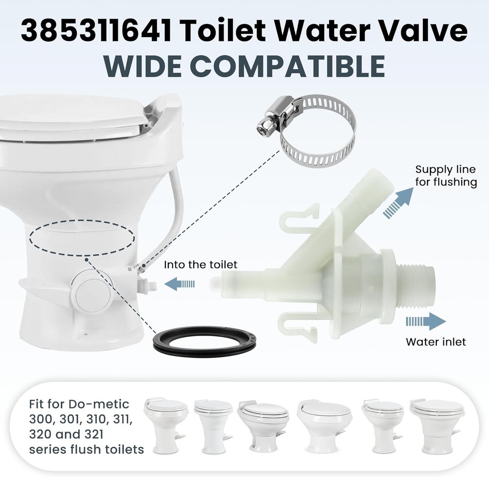 385311641 RV toilet valve kit For Dom-etic 300 310 320 Series Pedal Flush Toilet