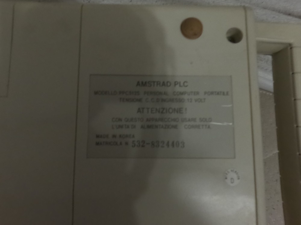 VINTAGE AMSTRAD PPC512 RETRO PC Laptop