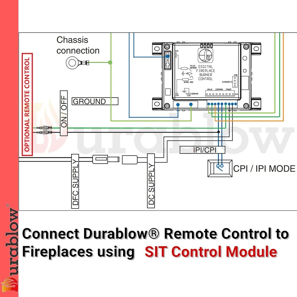 On/Off Gas Fireplace Remote with Thermostat Control & 9-Hour Timer Functionality