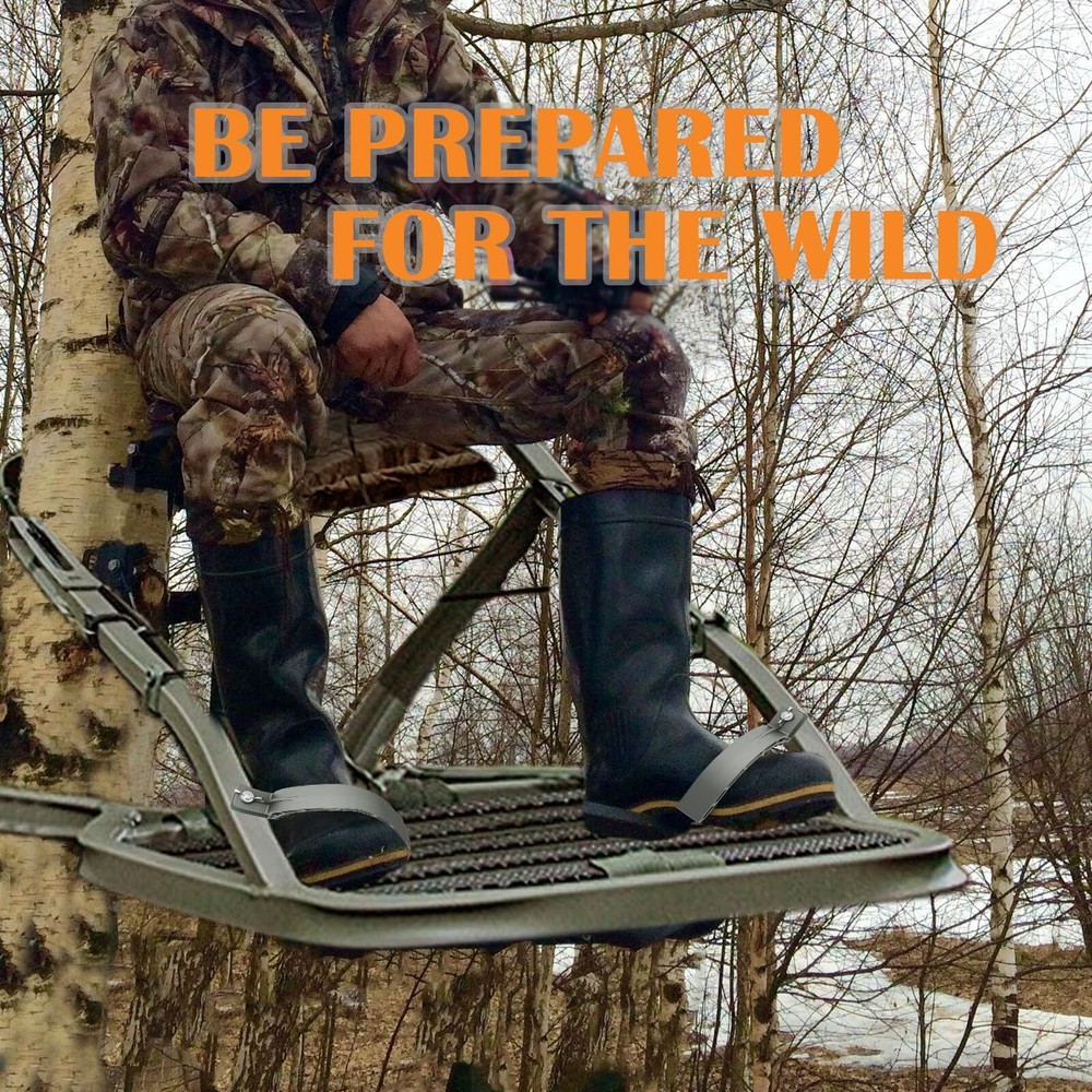 Aowalen 2 Piece Tree Stand Climb Stirrups Sturdy Climbing Tree Stand Accessor...