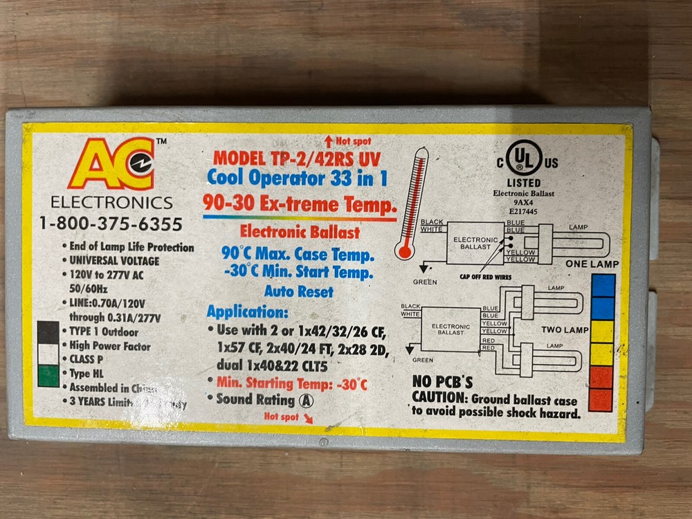 AC Electronics CSD-UV42RS UV Fluorescent Ballast NEW