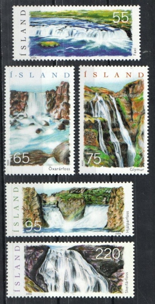 Iceland Stamp 1077-1081  - Waterfalls