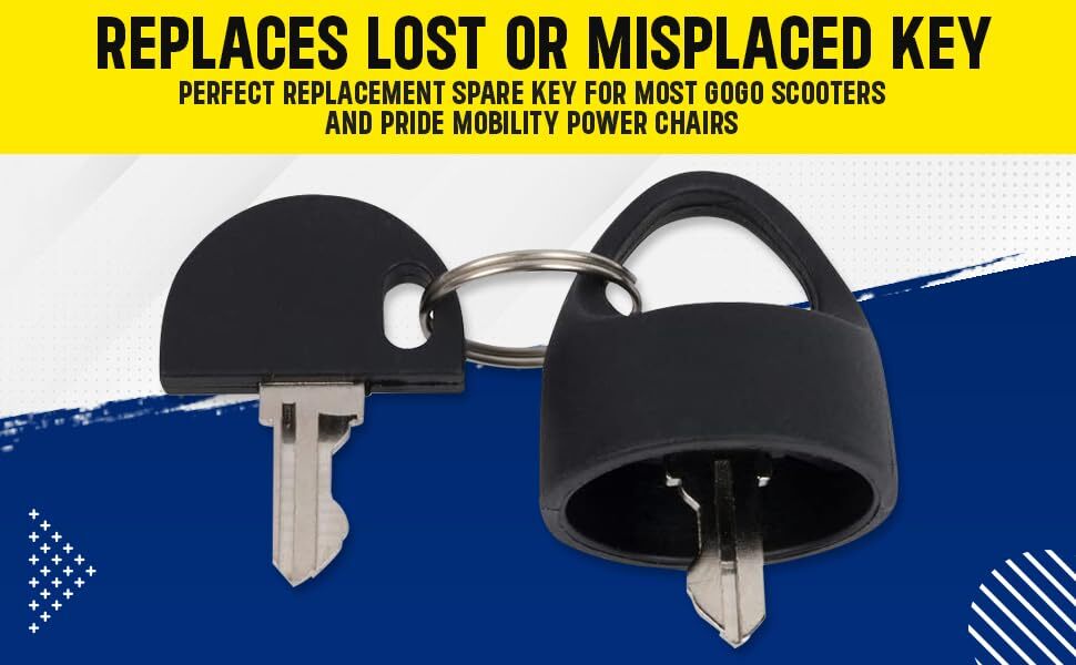 Deluxe Easy Pull Key Set for Pride Mobility Scooter Replacement Keys (Set of 2)