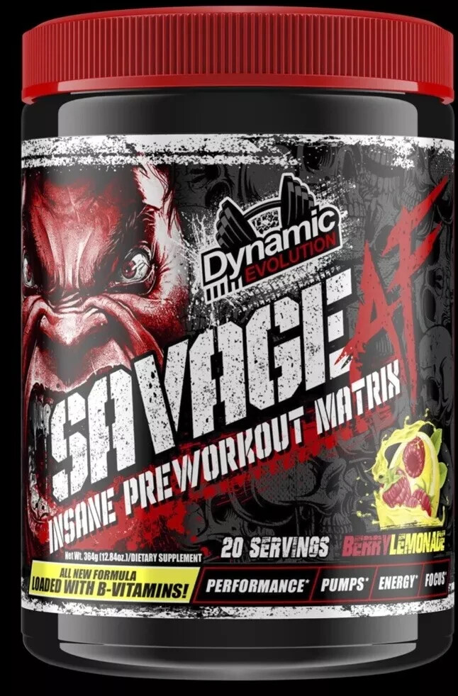 Dynamic Evolution - Savage AF Pre-Workout - 20 Servings - BERRY LEMONADE