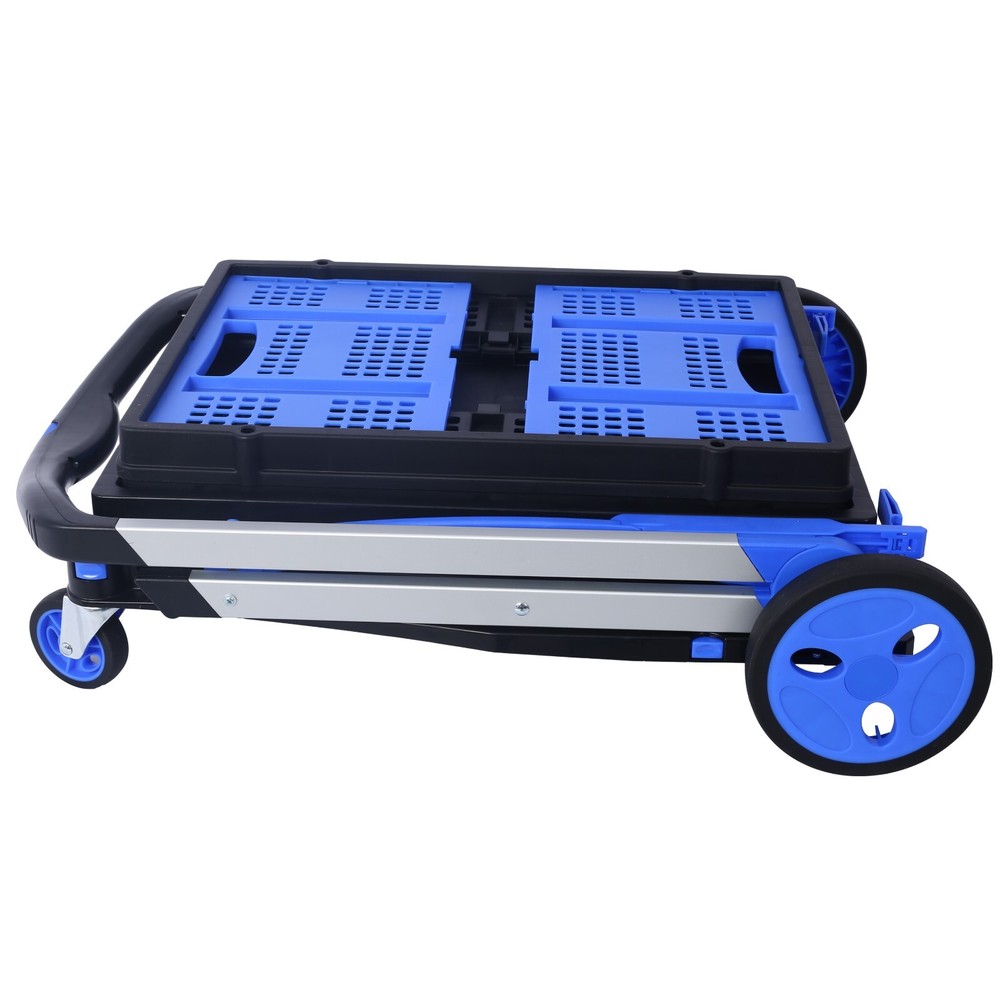 Collapsible Utility Cart Multi Use 2-Tier with Baskets Blue
